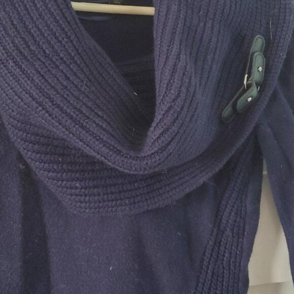 Navy Blue Cowl Neck Sweater - Picture 2 of 4